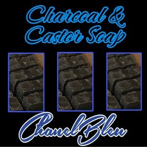 Handmade castor soap! Men’s scent: Chanel Bleu with Charcoal and goat milk